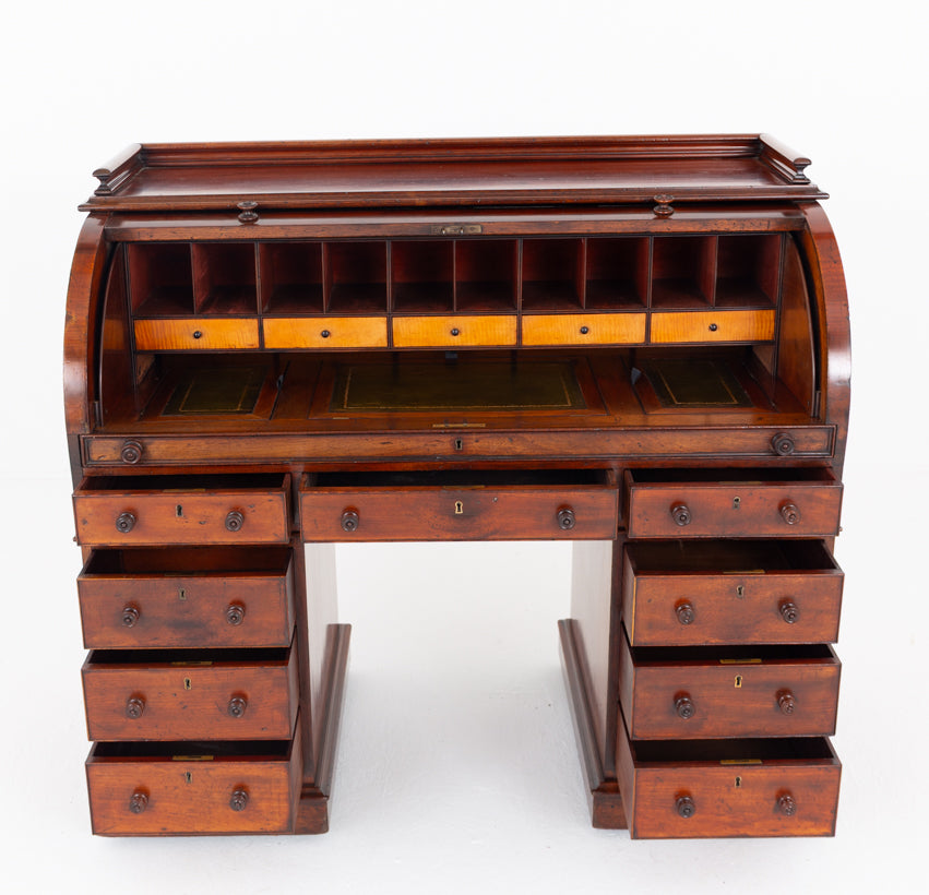 Victorian Mahogany Cylinder Desk