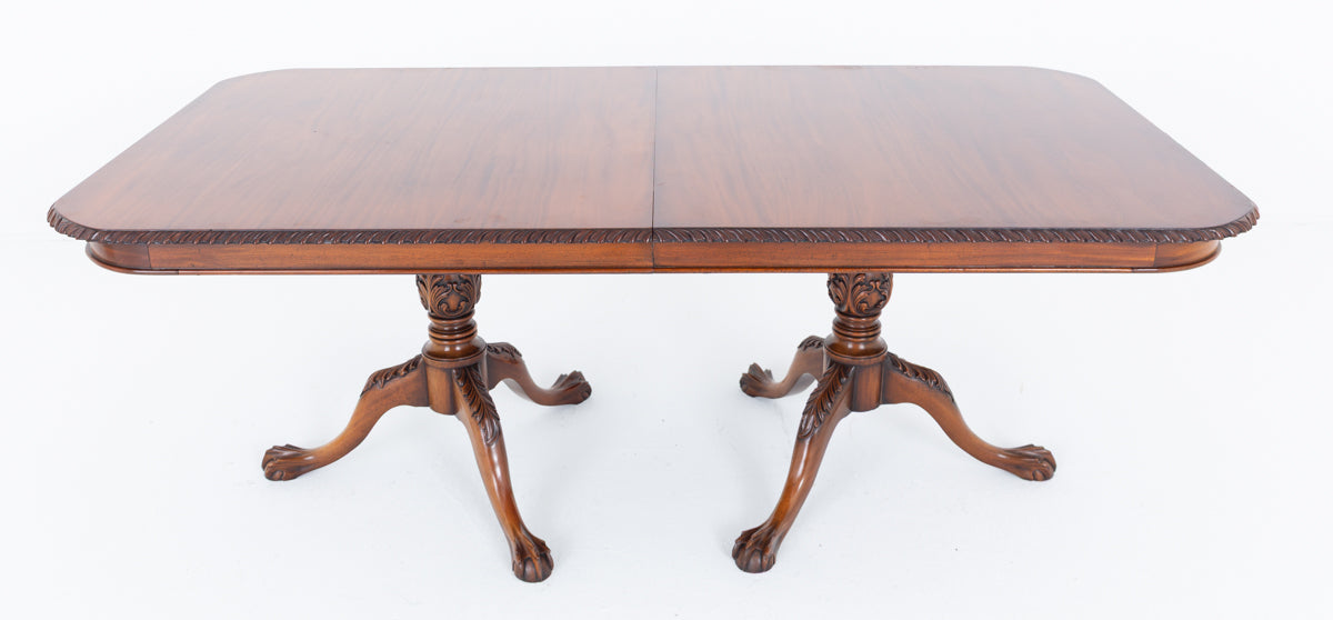 Regency Revival Mahogany Pedestal Dining Table