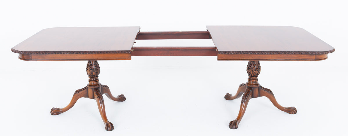 Regency Revival Mahogany Pedestal Dining Table