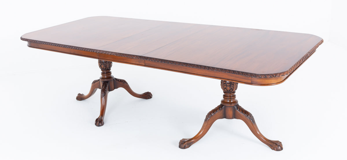 Regency Revival Mahogany Pedestal Dining Table