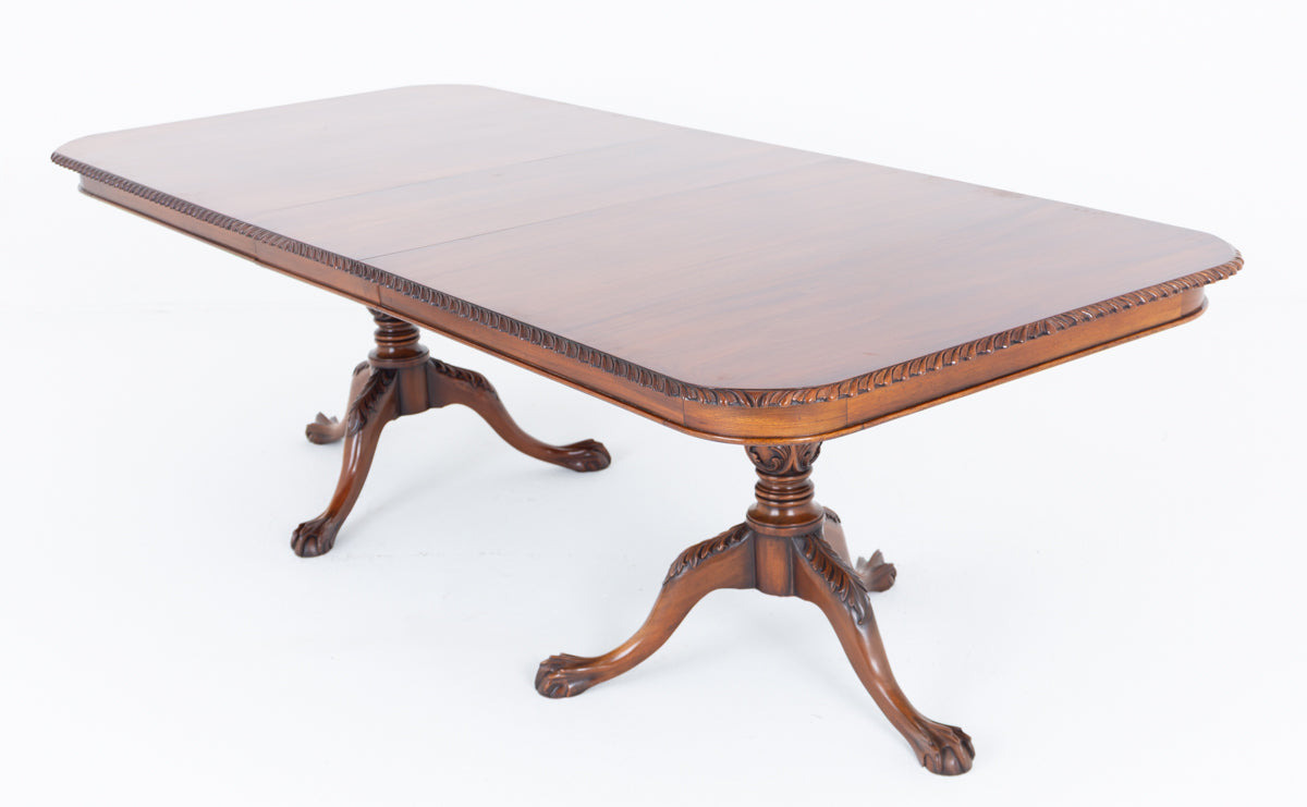 Regency Revival Mahogany Pedestal Dining Table