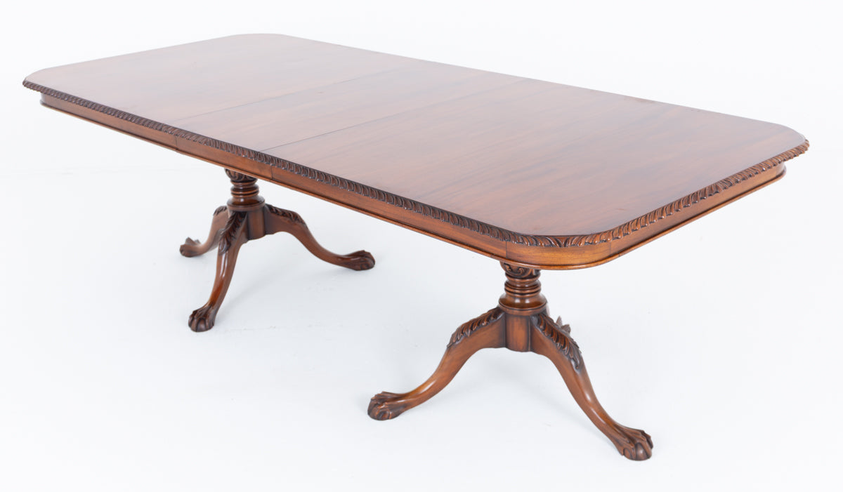 Regency Revival Mahogany Pedestal Dining Table
