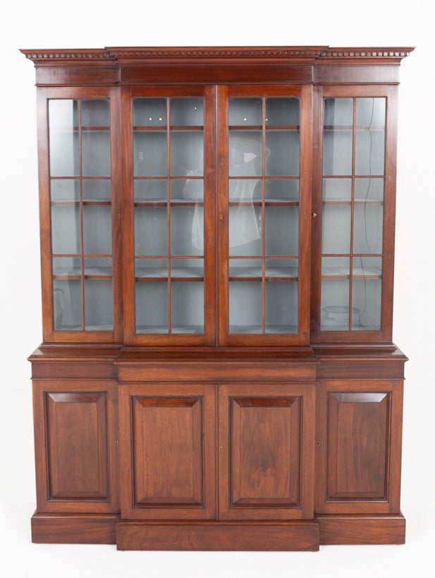 Georgian Revival Mahogany Breakfront Bookcase