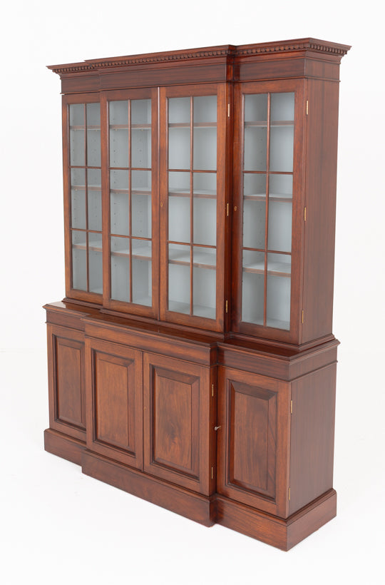 Georgian Revival Mahogany Breakfront Bookcase