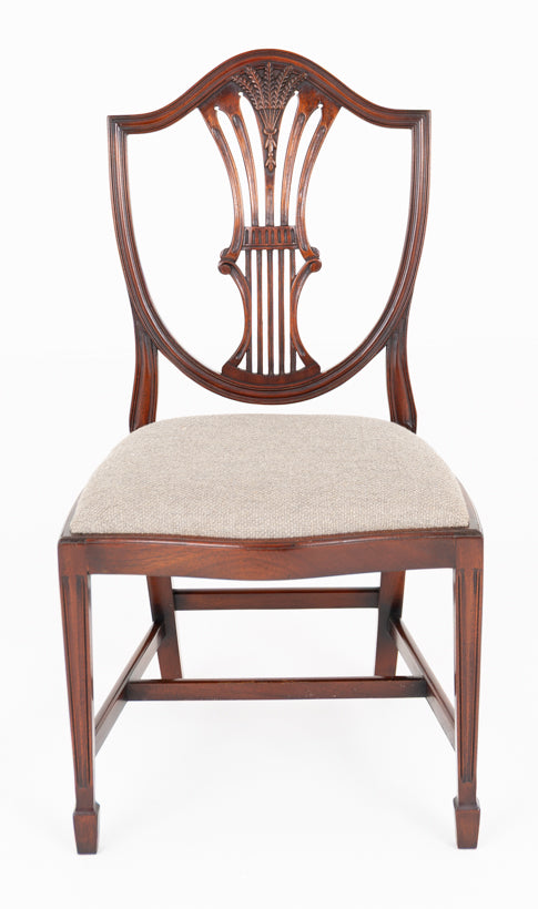 Set of 8 (6 + 2) Mahogany Shield Back Dining Chairs