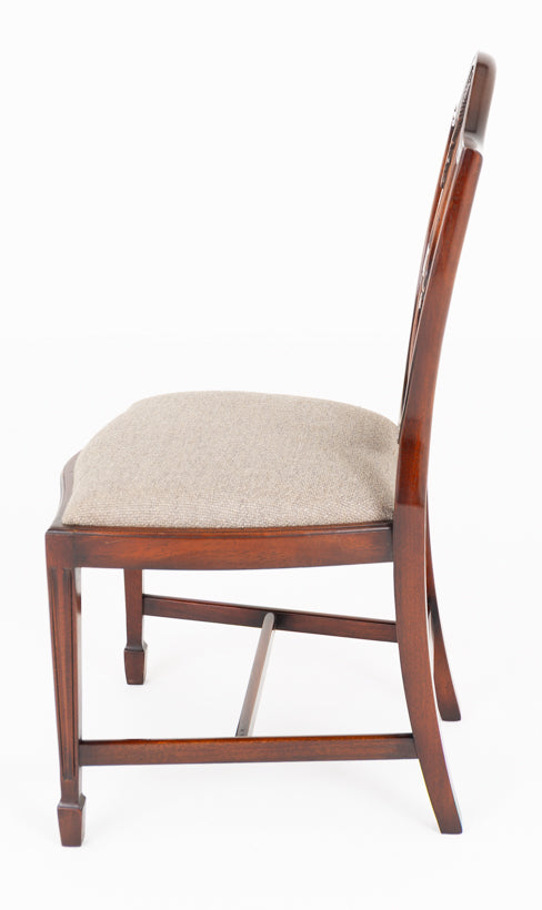 Set of 8 (6 + 2) Mahogany Shield Back Dining Chairs