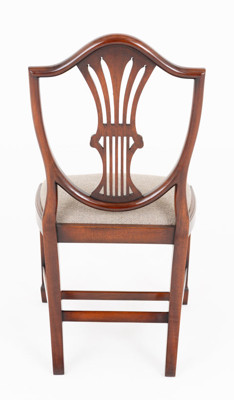Set of 8 (6 + 2) Mahogany Shield Back Dining Chairs