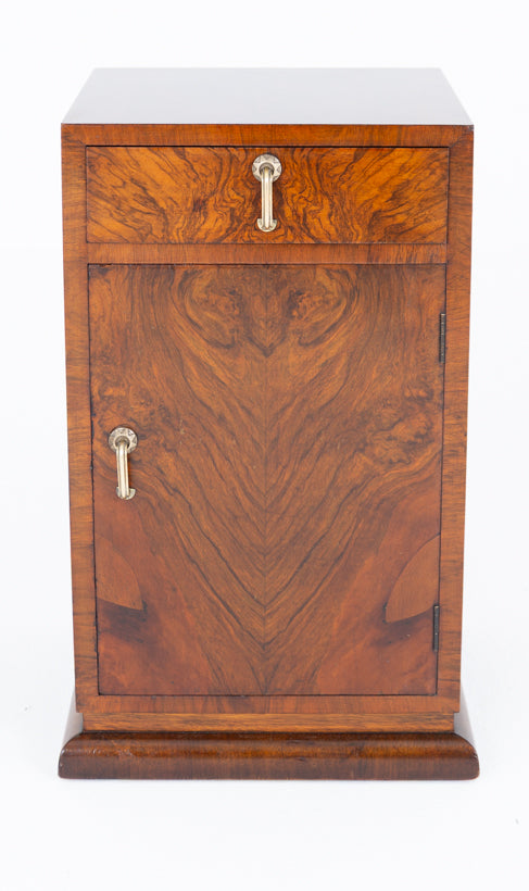 Art Deco Walnut Bedside Cabinet