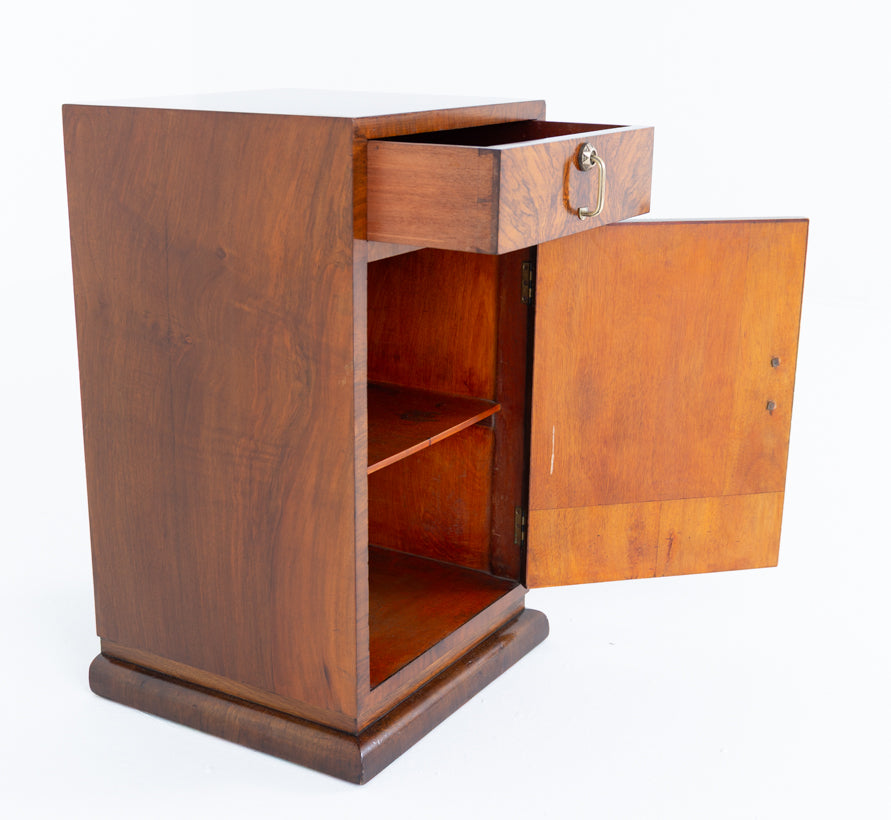 Art Deco Walnut Bedside Cabinet