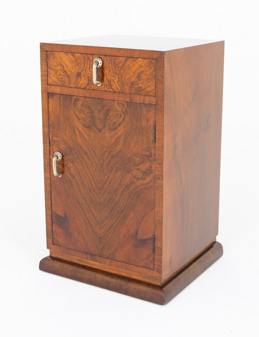Art Deco Walnut Bedside Cabinet
