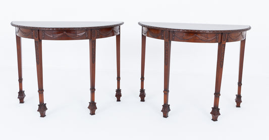 Stunning Pair of Regency Style Mahogany Console Tables
