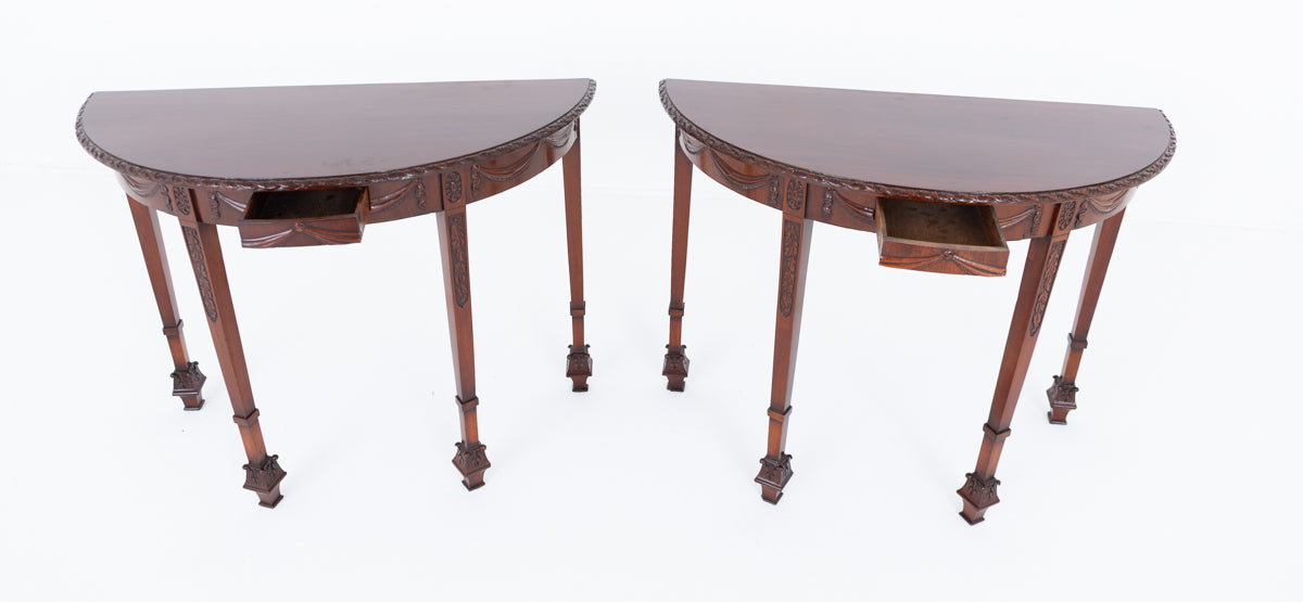 Stunning Pair of Regency Style Mahogany Console Tables