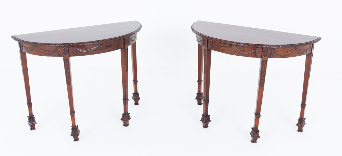 Stunning Pair of Regency Style Mahogany Console Tables