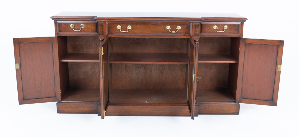 Georgian Revival Walnut Breakfront Sideboard