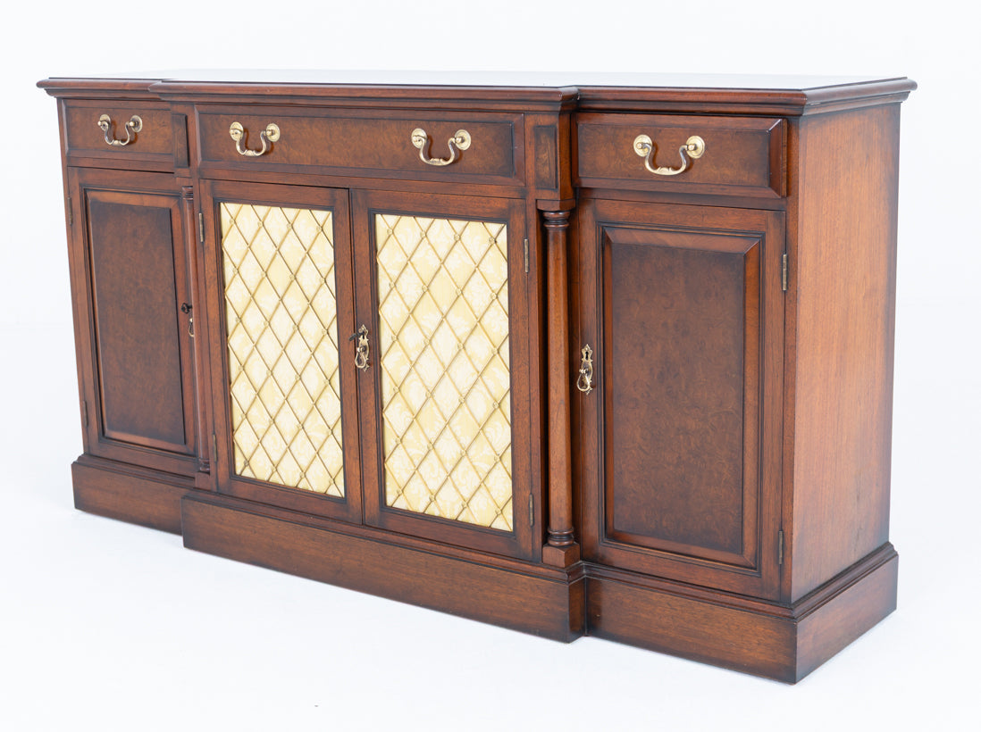 Georgian Revival Walnut Breakfront Sideboard
