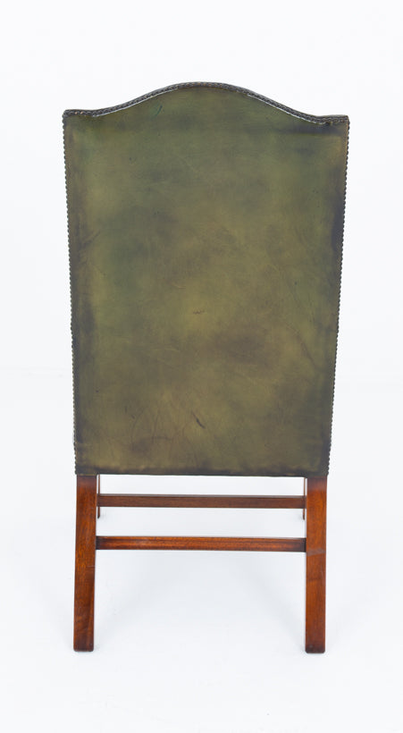 Pair of Georgian Revival Leather Gainsborough Chairs