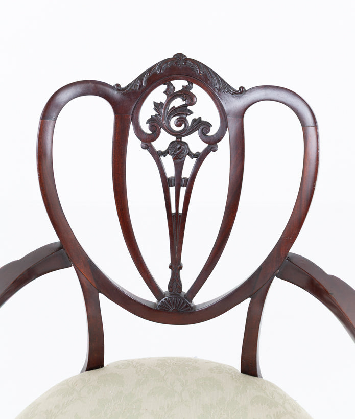 Hepplewhite Revival Mahogany Open Armchair