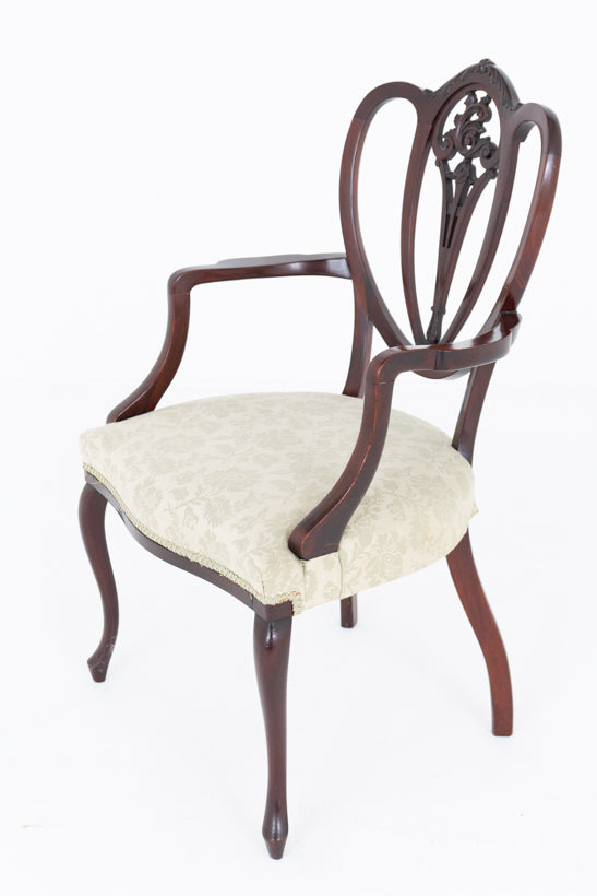 Hepplewhite Revival Mahogany Open Armchair