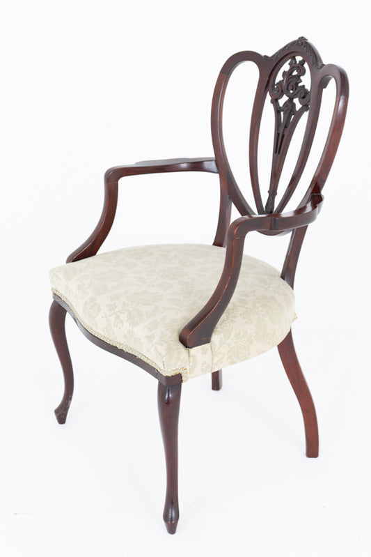 Hepplewhite Revival Mahogany Open Armchair
