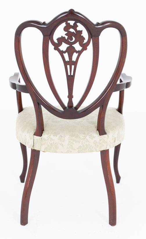 Hepplewhite Revival Mahogany Open Armchair