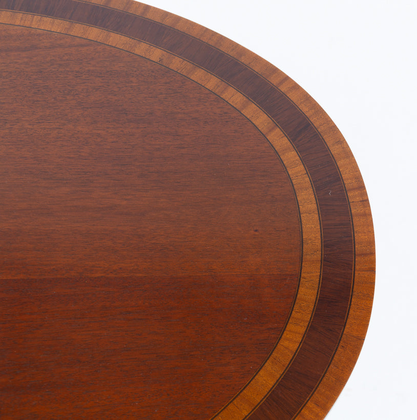 Sheraton Revival Mahogany Oval Coffee Table