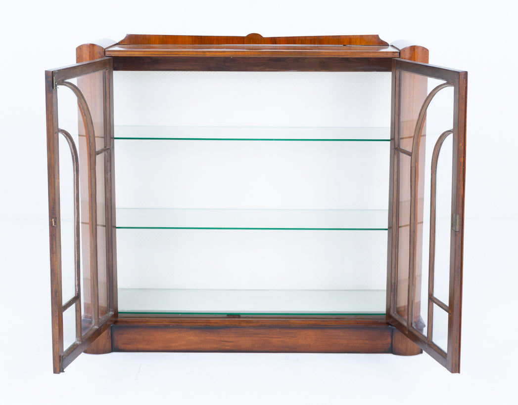 Stylish Art Deco Walnut Display Cabinet