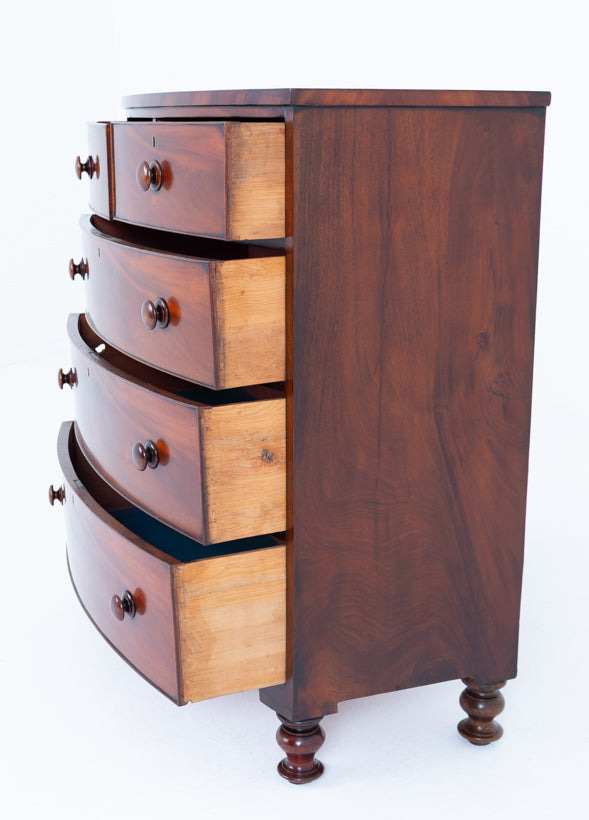 Victorian Mahogany Bow Chest of Drawers