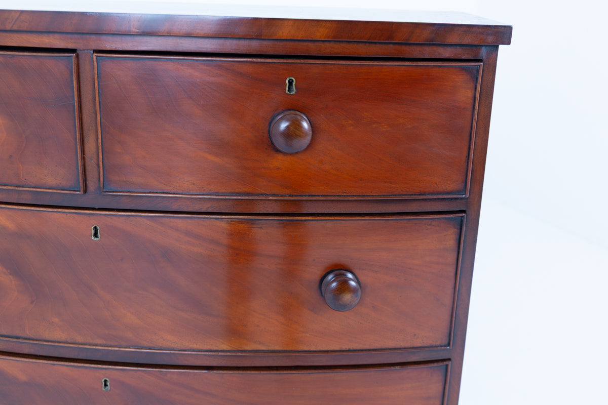 Victorian Mahogany Bow Chest of Drawers