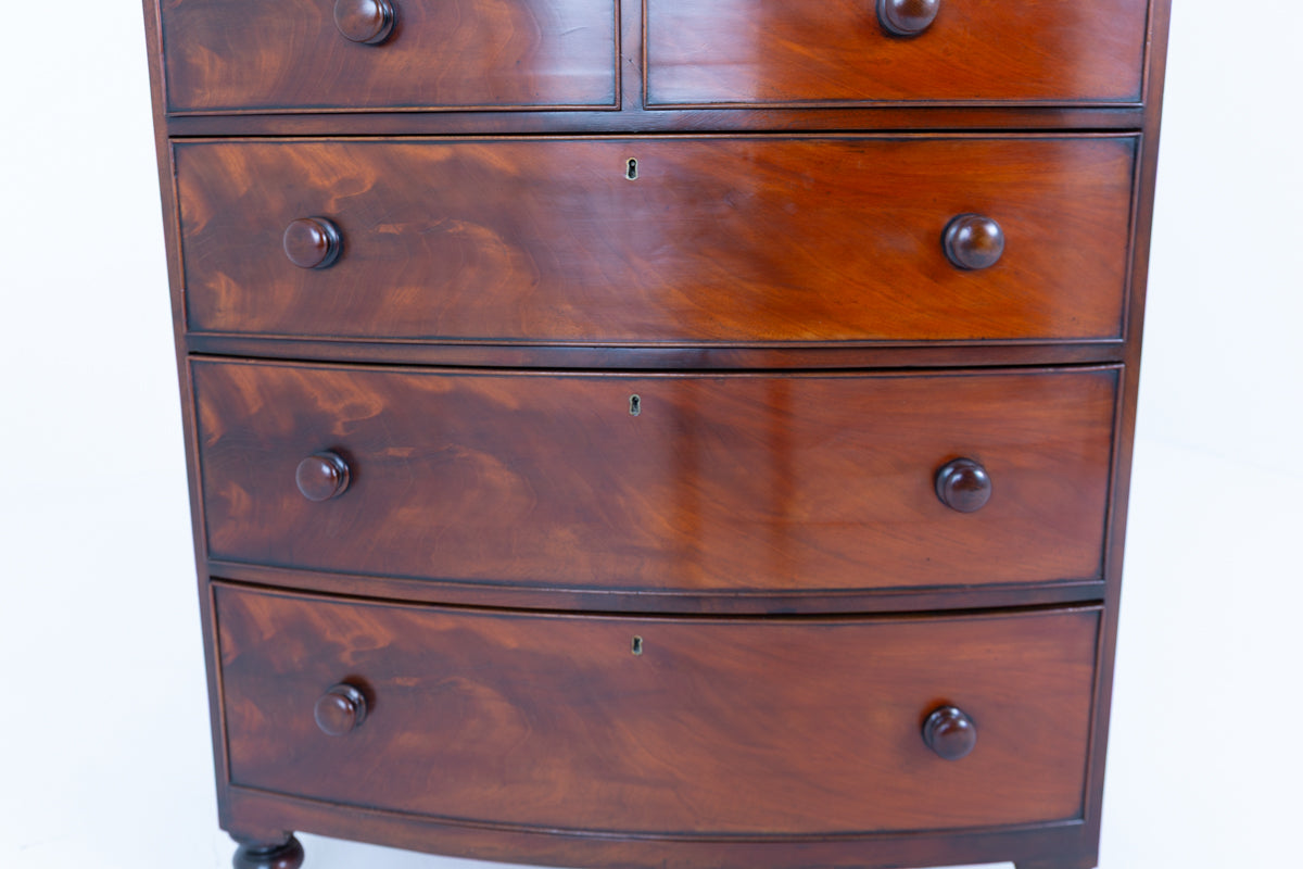 Victorian Mahogany Bow Chest of Drawers