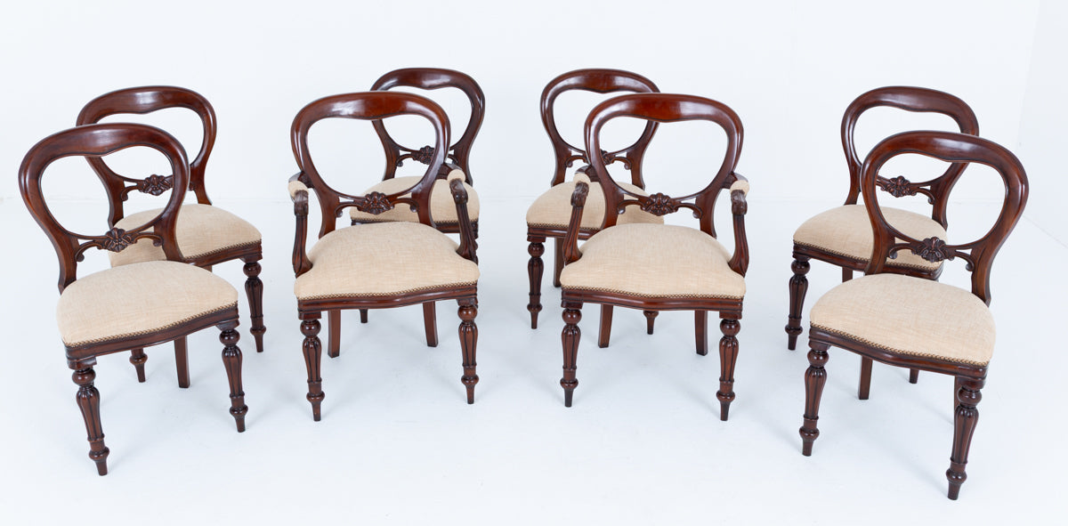 Set of 8 Victorian Style Mahogany Dining Chairs