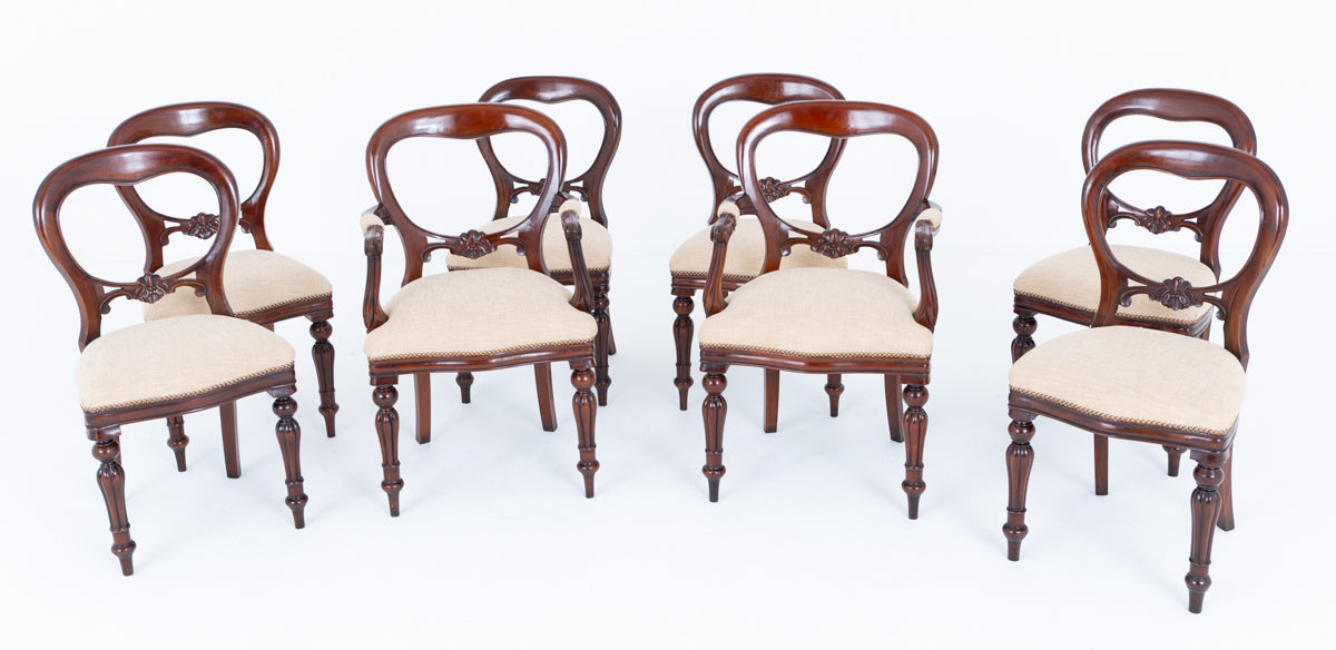 Set of 8 Victorian Style Mahogany Dining Chairs
