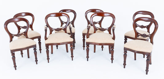 Set of 8 Victorian Style Mahogany Dining Chairs