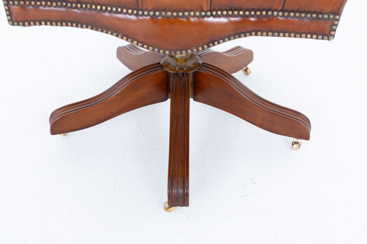 Mahogany and Leather Captains Chair