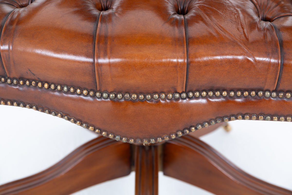 Mahogany and Leather Captains Chair