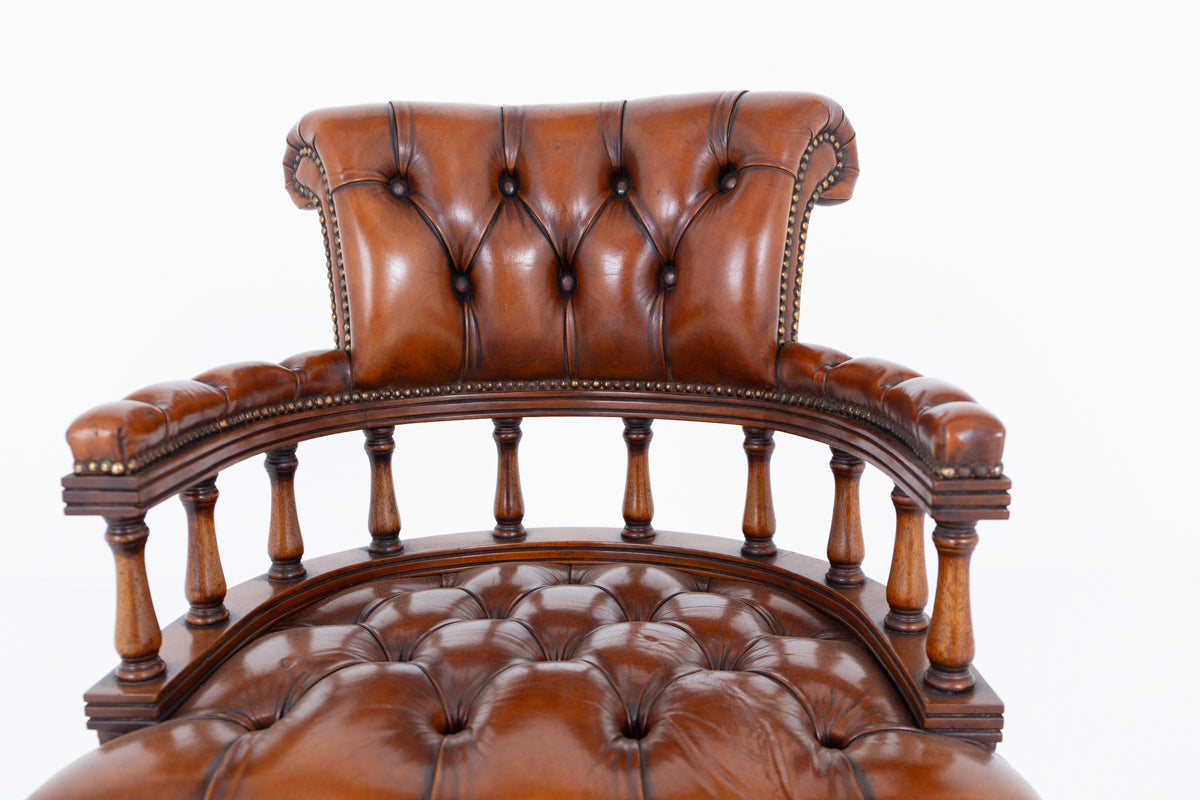 Mahogany and Leather Captains Chair