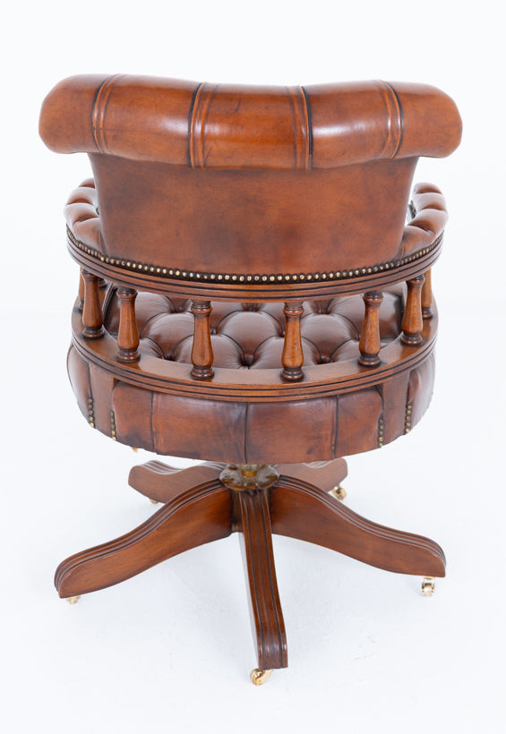 Mahogany and Leather Captains Chair