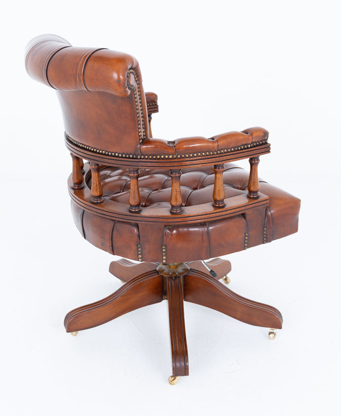 Mahogany and Leather Captains Chair