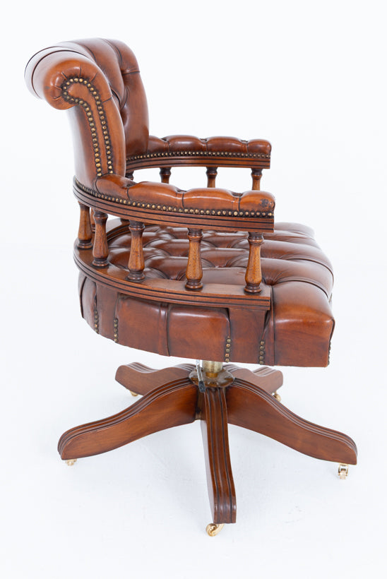 Mahogany and Leather Captains Chair