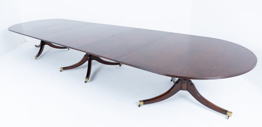 Impressive 20 - 22 Seat Regency Style Mahogany Dining Table