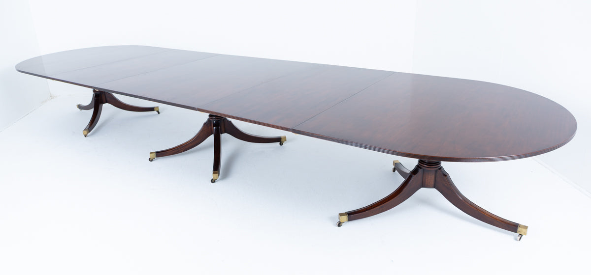 Impressive 20 - 22 Seat Regency Style Mahogany Dining Table