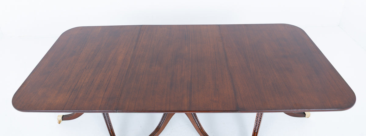 3 Pedestal Mahogany Regency Style Dining Table