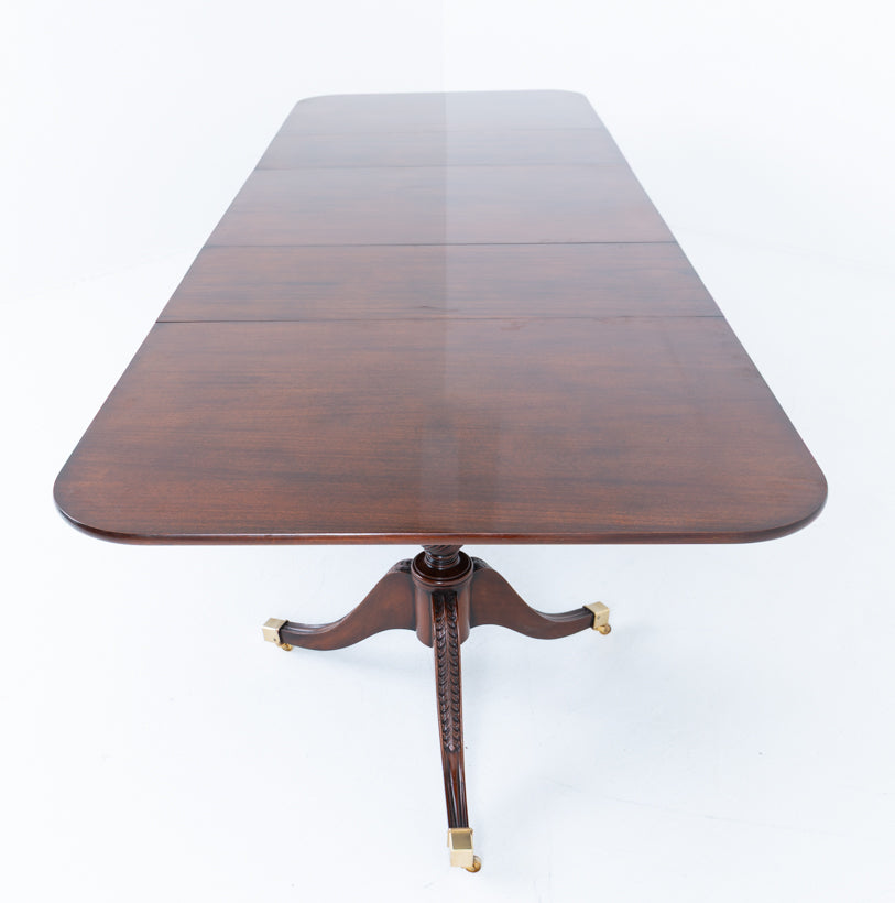 3 Pedestal Mahogany Regency Style Dining Table