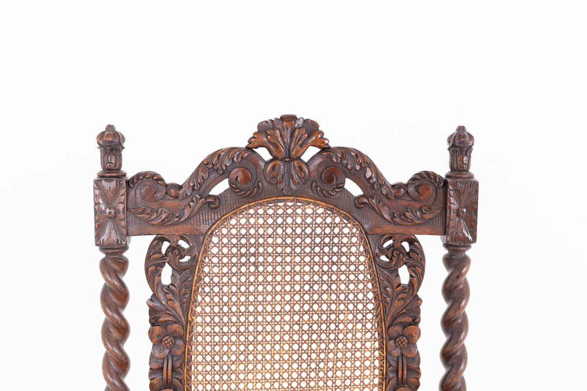 A Pair of Cromwellian Style Oak Arm Chairs