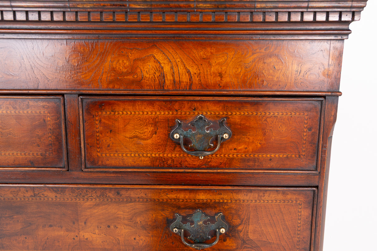 Figured Elm Chest on Chest