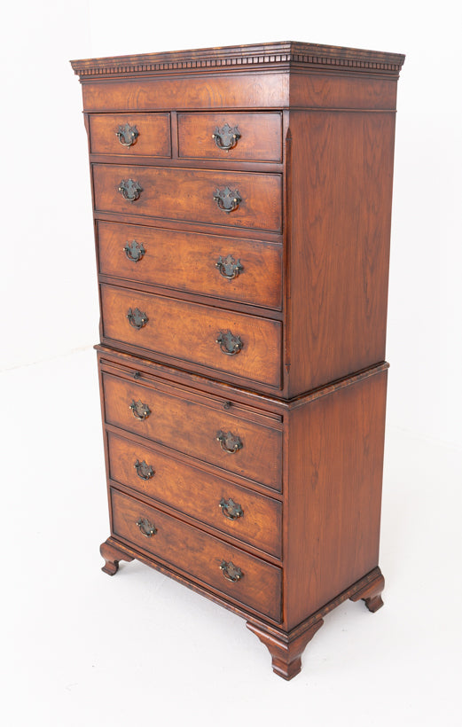 Figured Elm Chest on Chest