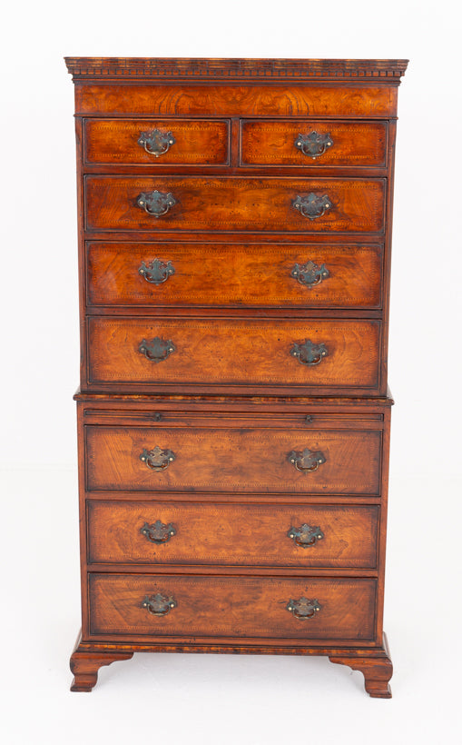 Figured Elm Chest on Chest