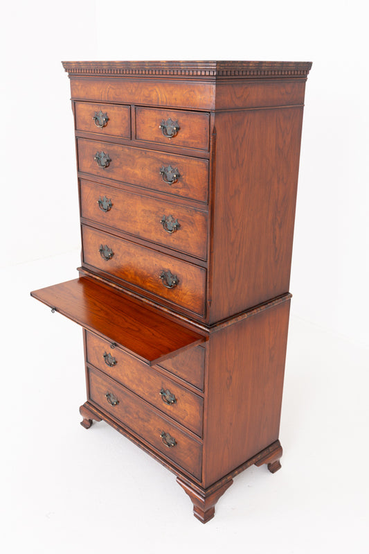 Figured Elm Chest on Chest