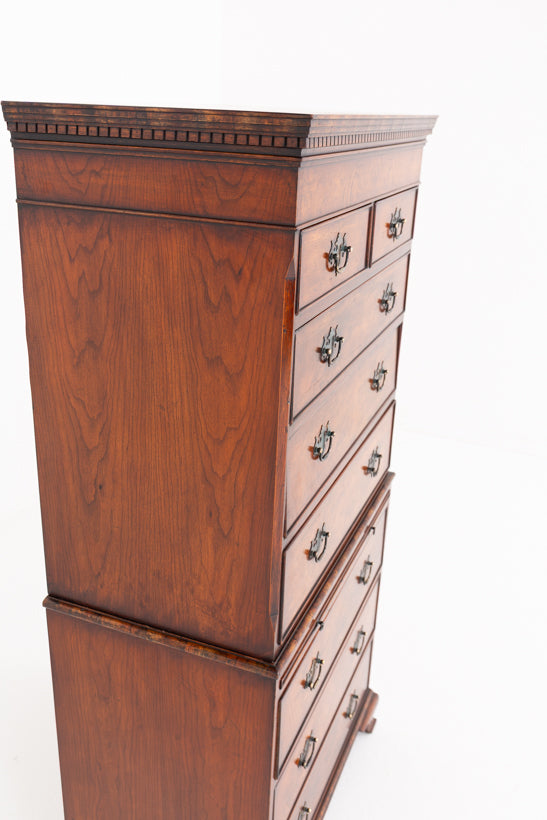 Figured Elm Chest on Chest