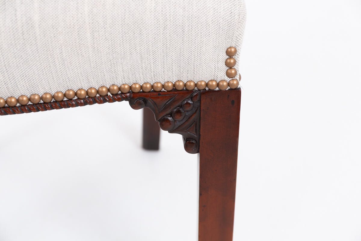 Good Set of 12 (10 + 2 ) Mahogany Gothic Style Dining Chairs