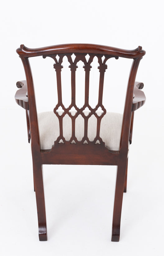 Good Set of 12 (10 + 2 ) Mahogany Gothic Style Dining Chairs
